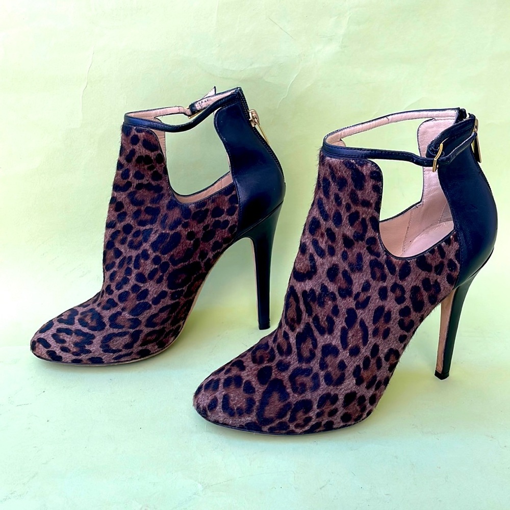 Multicolored Jimmy Choo leather booties in dust bag